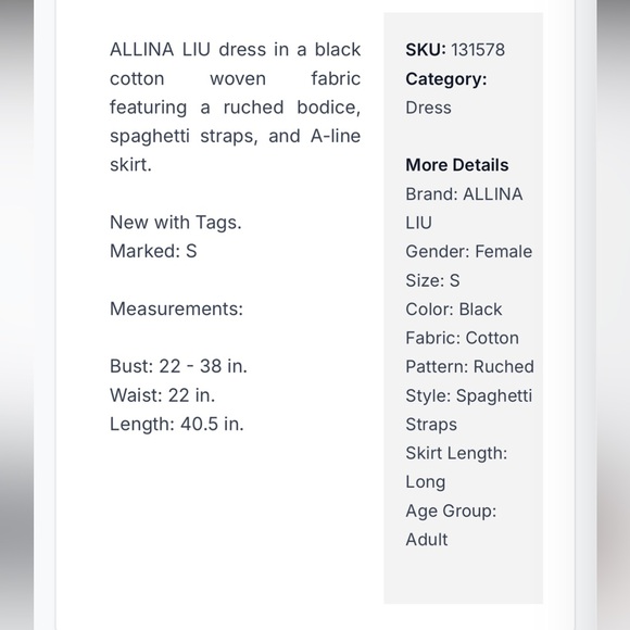 Allina Liu Elegant Black Off-Shoulder Dress NWT size S - Picture 8 of 13